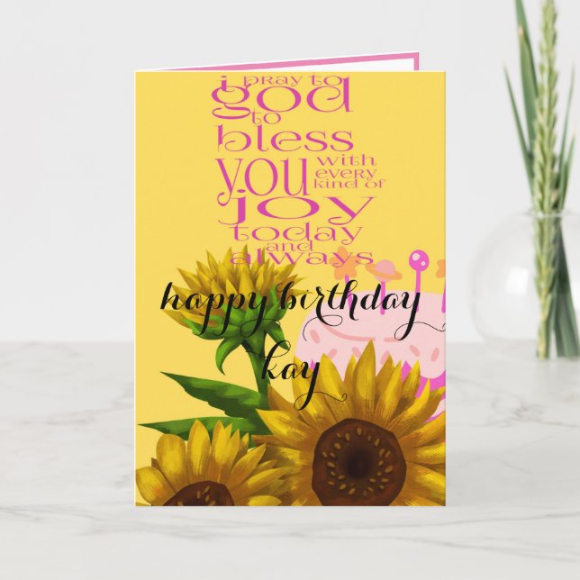 Begrüßungskarte zum Geburtstag der Sonnenblume Dankeskarte (Vorderseite)