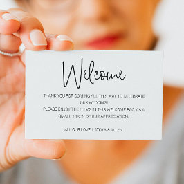 Begrüßungskorb für lässige Handschrift Platzkarte