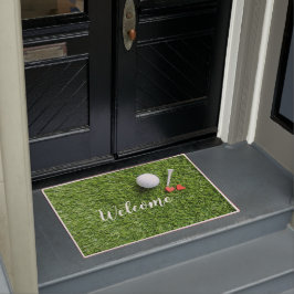 Begrüßungsmatte mit Liebe auf grünem Gras Fußmatte