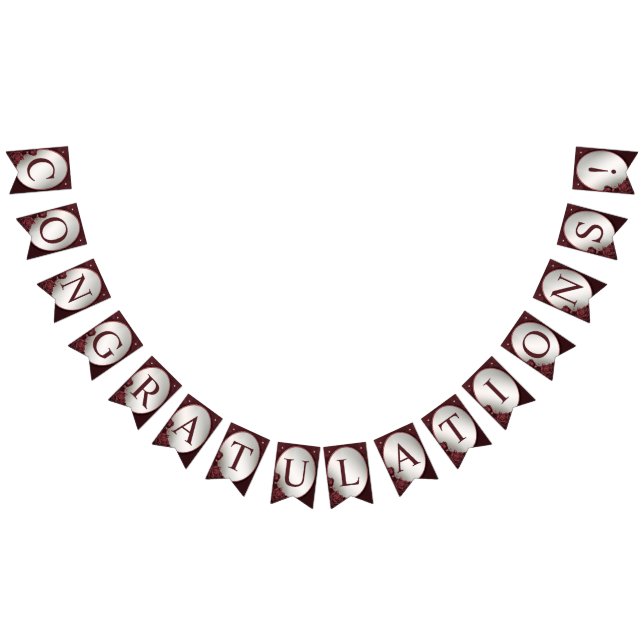 Begrüßungsparty Monogram Rosa Blume Wimpelkette (Alle)