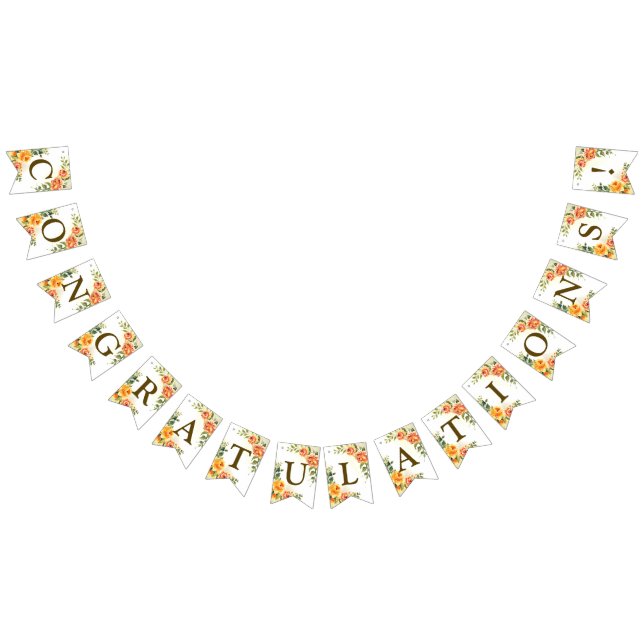 Begrüßungsparty Orange Yellow Red Floral Wimpelkette (Alle)