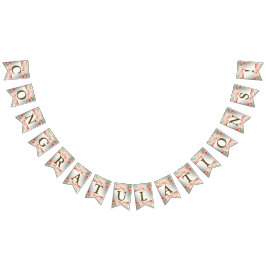 Begrüßungsparty Peach Orange Floral Rustikal Wimpelkette