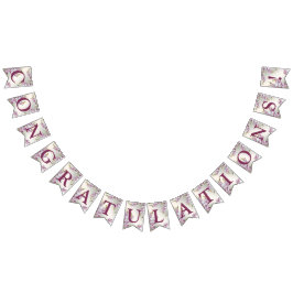 Begrüßungsparty Rosa Weiße Blume Elegant Wimpelkette