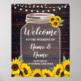 Begrüßungsposter Sonnenblume Poster Wood Jar