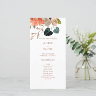 Begrüßungsprogramm für die Hochzeit von weißer Flo