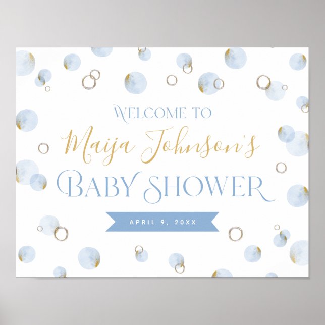 Begrüßungsschild für Brunch-Bubbly und Baby-Dusche Poster (Vorne)