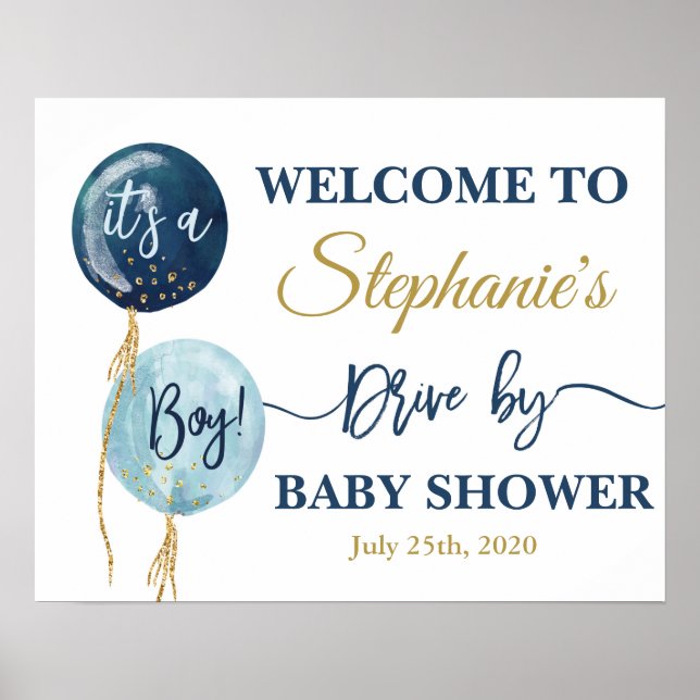 Begrüßungsschild für den Baby-Duschkopf Poster (Vorne)