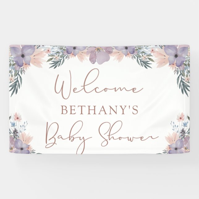 Begrüßungsschild für die Blumenblütendusche Banner (Horizontal)