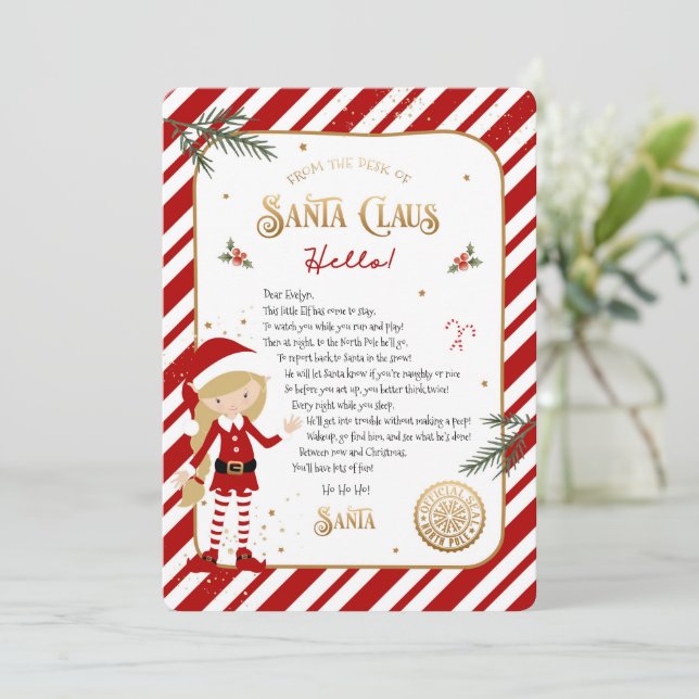 Begrüßungsschreiben der ersten Elf-Ankunft (Stehend Vorderseite)