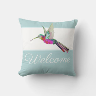 Begrüßungsschrift Hummingbird Colorcolor Kissen