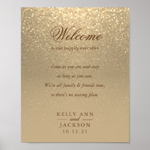 Begrüßungssitze - Gold Glitzer Poster
