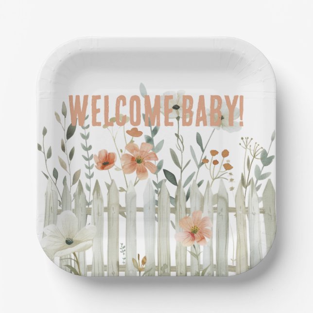 Begrüßungstafel für die Babylandfarm Pappteller (Vorderseite)