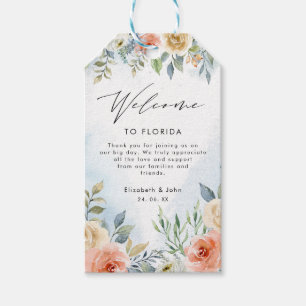 Begrüßungstasche für die Hochzeitscreme mit Aquare Geschenkanhänger