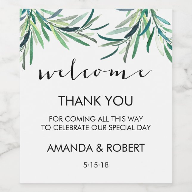 Begrüßungstasche oder Weinetikett (Einzelnes Label)