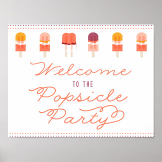 Begrüßungstür-Zeichen für Popsicle Party Poster