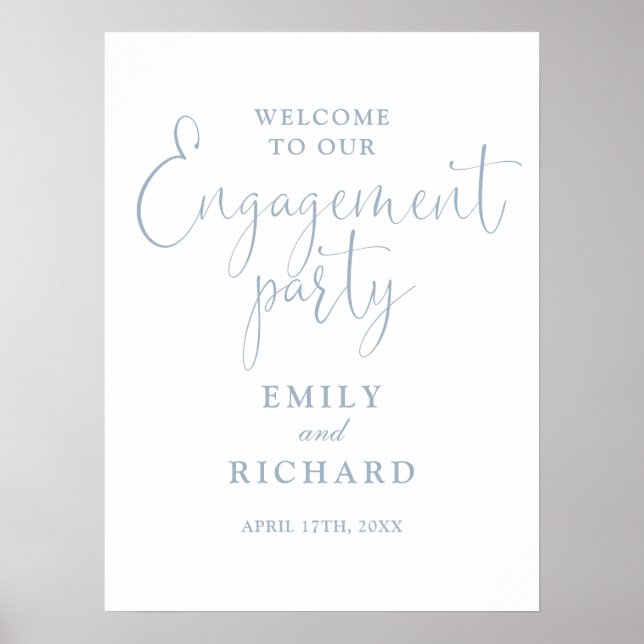 Begrüßungsunterschrift der Dusty Blue Engagement P Poster (Vorne)