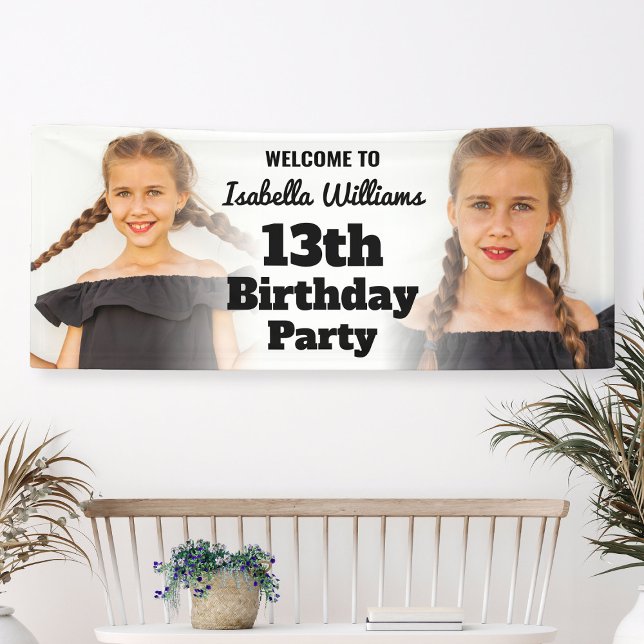 Begrüßungsunterschrift für die Jugendherberge Banner (Modern Teen Birthday Party Banner Welcome Sign
)