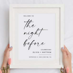 Begrüßungsunterschrift für die Nacht vor der Probe Poster