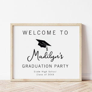 Begrüßungsunterschrift für eine einfache Graduieru Poster