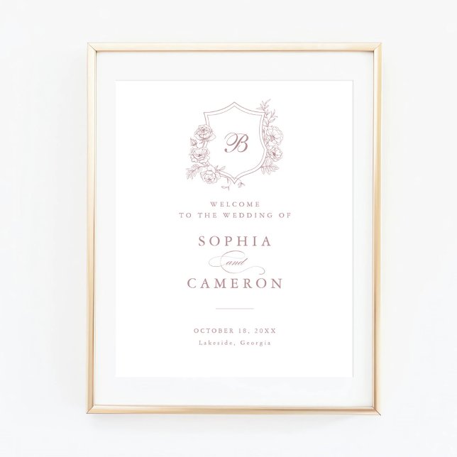 Begrüßungsunterschrift für florale Elegant-Rose Mo Poster (Von Creator hochgeladen)