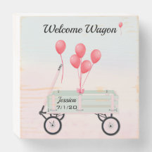 Begrüßungswagen Neues Baby Girl Wood Box Zeichen
