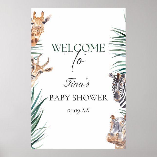 Begrüßungszeichen Baby Shooter Safari Animals Post Poster (Vorne)