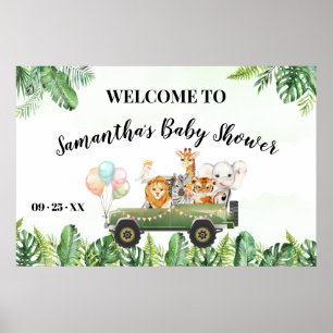 Begrüßungszeichen Baby Shooter Safari Animals Post Poster