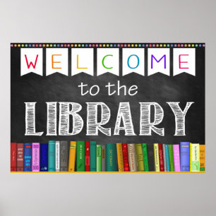 Begrüßungszeichen der Bibliothek Poster