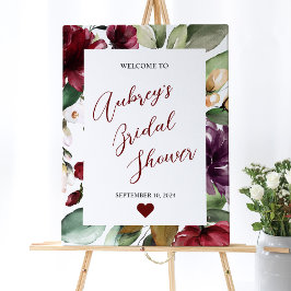 Begrüßungszeichen der Burgunder Rose Poster
