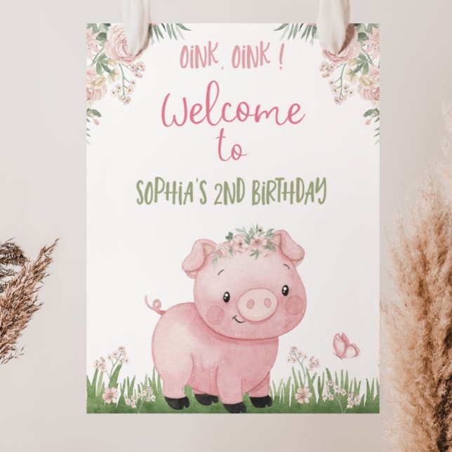 Begrüßungszeichen der Girl Pig, Party-Dekoration Poster (Von Creator hochgeladen)