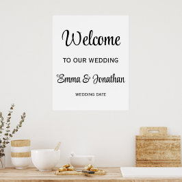 Begrüßungszeichen der Hochzeitsfeier Poster