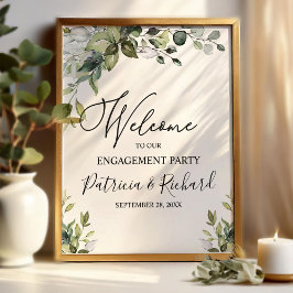 Begrüßungszeichen der niedlichen Grünen-Engagement Poster