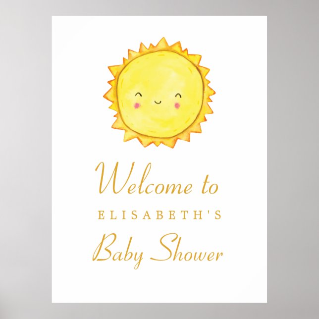 Begrüßungszeichen der Sun Baby-Dusche / Vielen Dan Poster (Vorne)