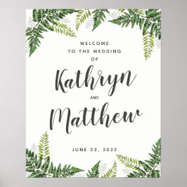 Begrüßungszeichen der tropischen botanischen Hochz Poster