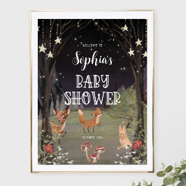 Begrüßungszeichen der verzauberten Woodland Baby-D Poster
