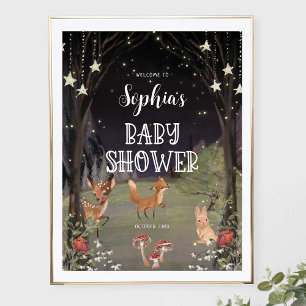 Begrüßungszeichen der verzauberten Woodland Baby-D Poster