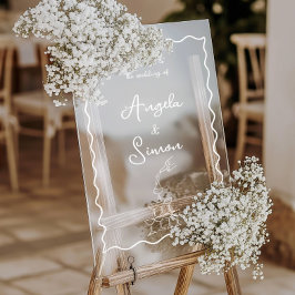 Begrüßungszeichen des Champagner Tower Wavy Acryli Acrylschild