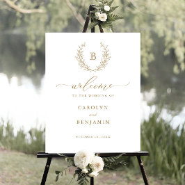 Begrüßungszeichen des eleganten Laurel Wreath Mono Poster