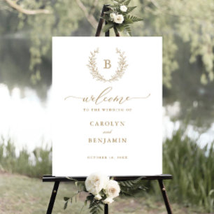 Begrüßungszeichen des eleganten Laurel Wreath Mono Poster