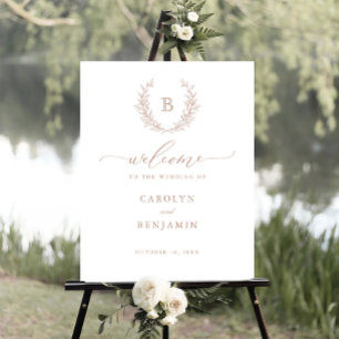 Begrüßungszeichen des eleganten Laurel Wreath Mono Poster