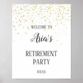 Begrüßungszeichen des Gold Confetti Retirement Par Poster
