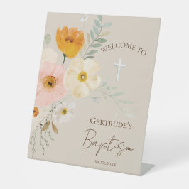 Begrüßungszeichen des zarten Bouquets katholische  Sockelschild