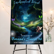 Begrüßungszeichen "Enchanted Forest Fairy Sweet 16