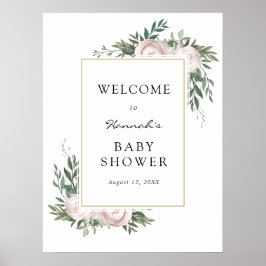 Begrüßungszeichen Eukalyptus und Bloral Baby-Dusch Poster