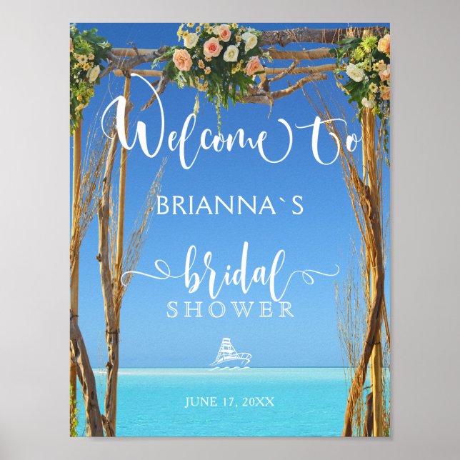 Begrüßungszeichen | Floral Wedding Gate Brautparty Poster (Vorne)