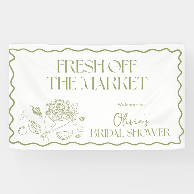 Begrüßungszeichen Fresh Off Market Bridal Banner (Horizontal)