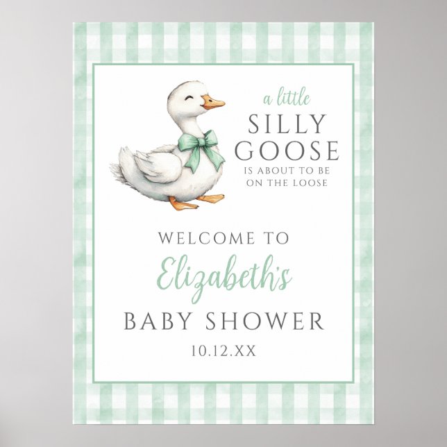 Begrüßungszeichen für alberne Gänse-Neutral-Babydu Poster (Vorne)