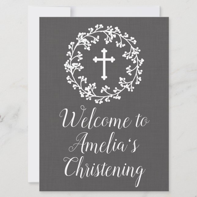 Begrüßungszeichen für Baby Einladung (Vorderseite)