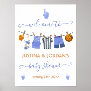 Begrüßungszeichen für Basketball Clothesline Baby Poster