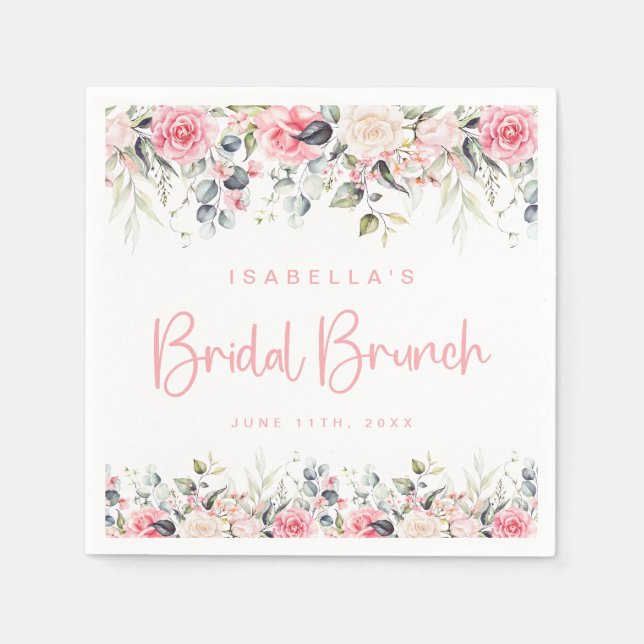 Begrüßungszeichen für Brunch und Bubbly Brautparty Serviette (Vorderseite)